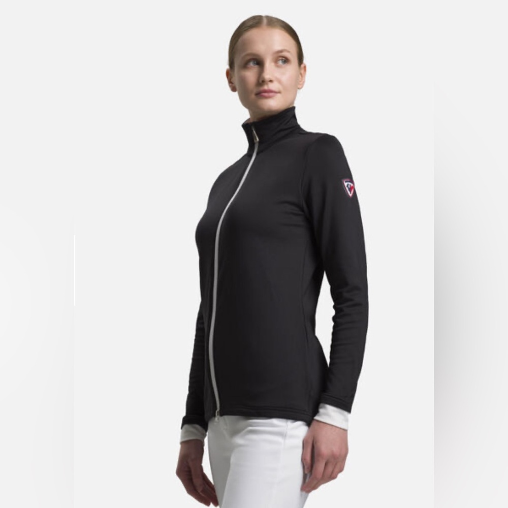 Rossignol Hiver Black Full Zip Jacket Light Weight Fleece Women's Size L New NWT
